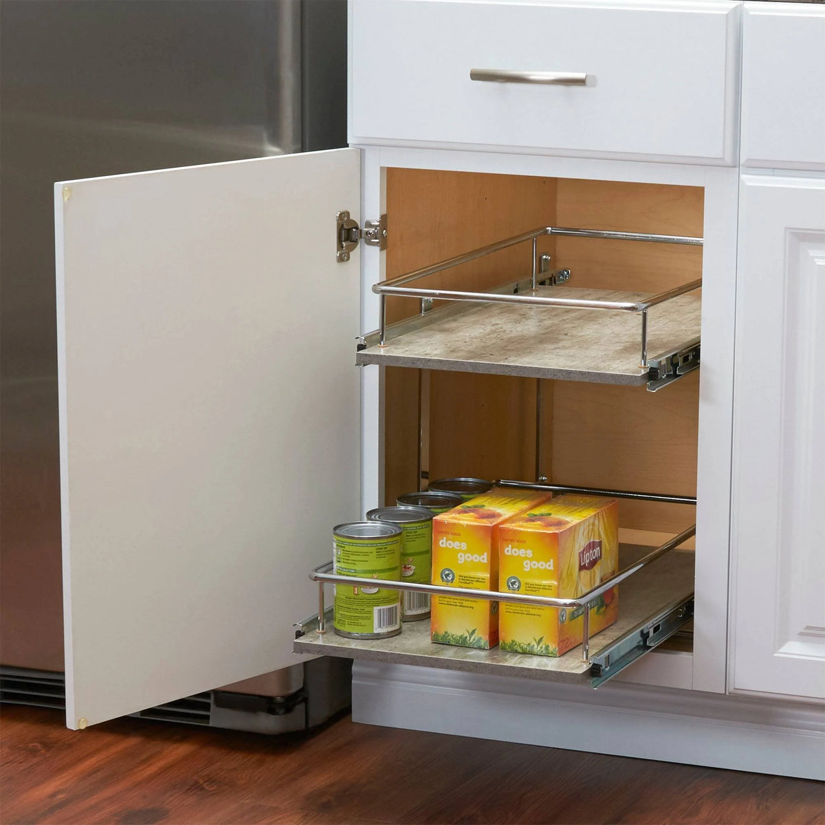 Grey 2-Tier Cabinet Organizer V5503