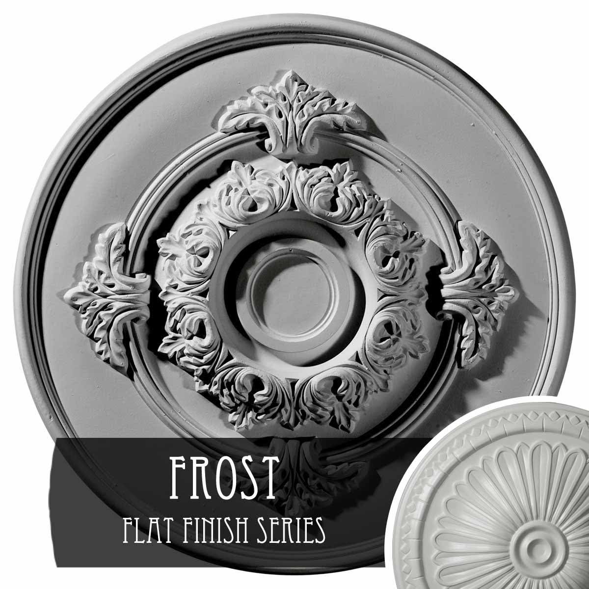 13 3/4x22OD x 1x22P Ceiling Medallion, Hand-Painted Frost B9299