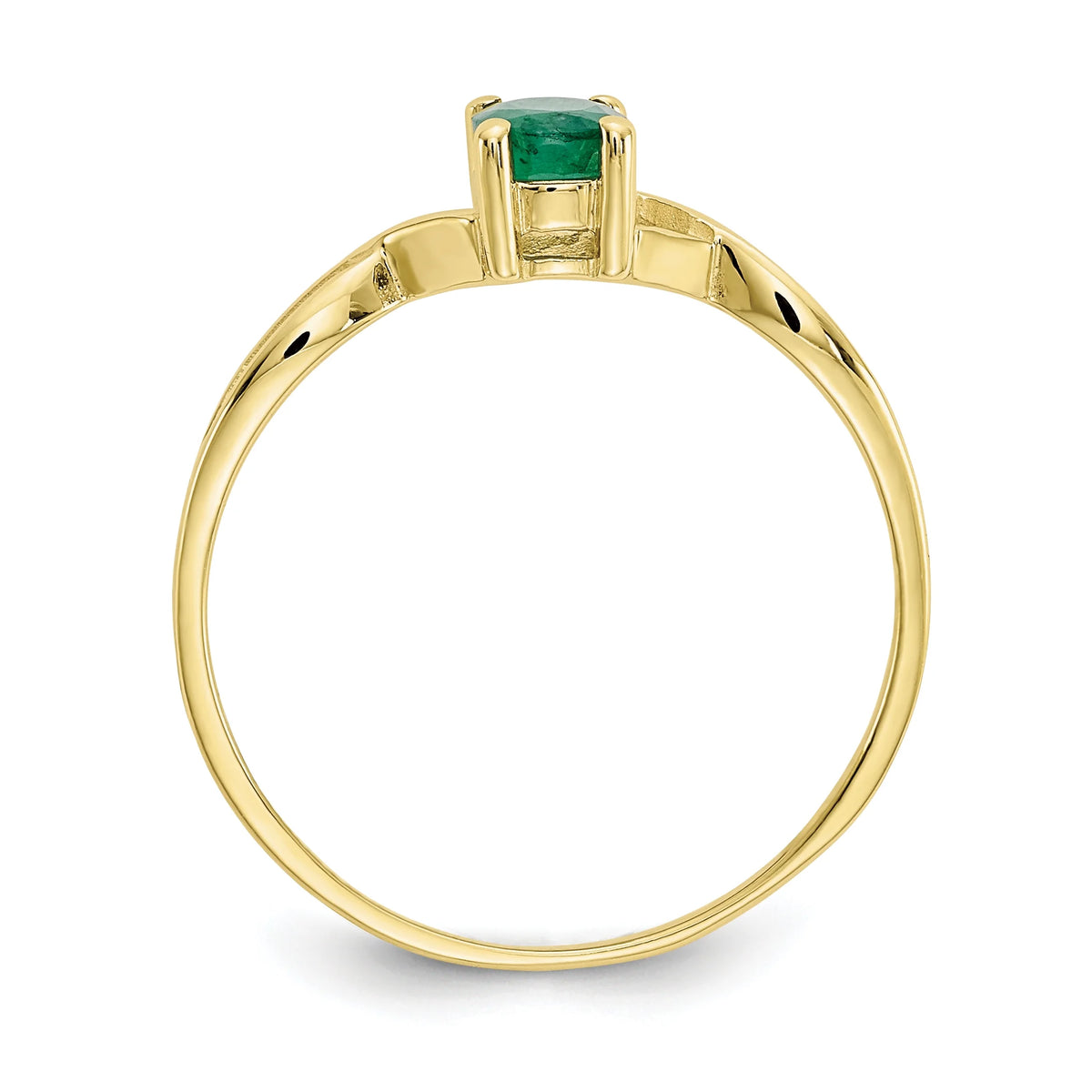 10 Karat Yellow Gold Genuine Emerald Ring N981
