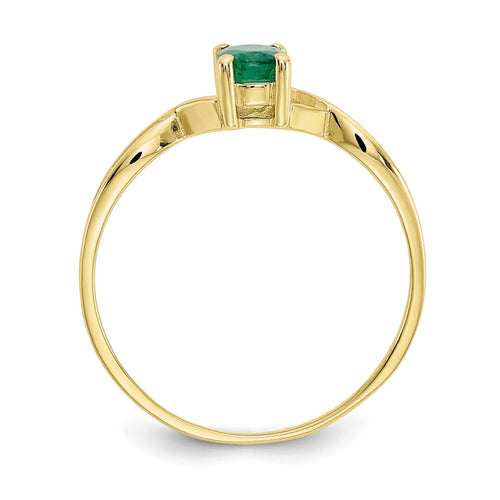 10 Karat Yellow Gold Genuine Emerald Ring N981
