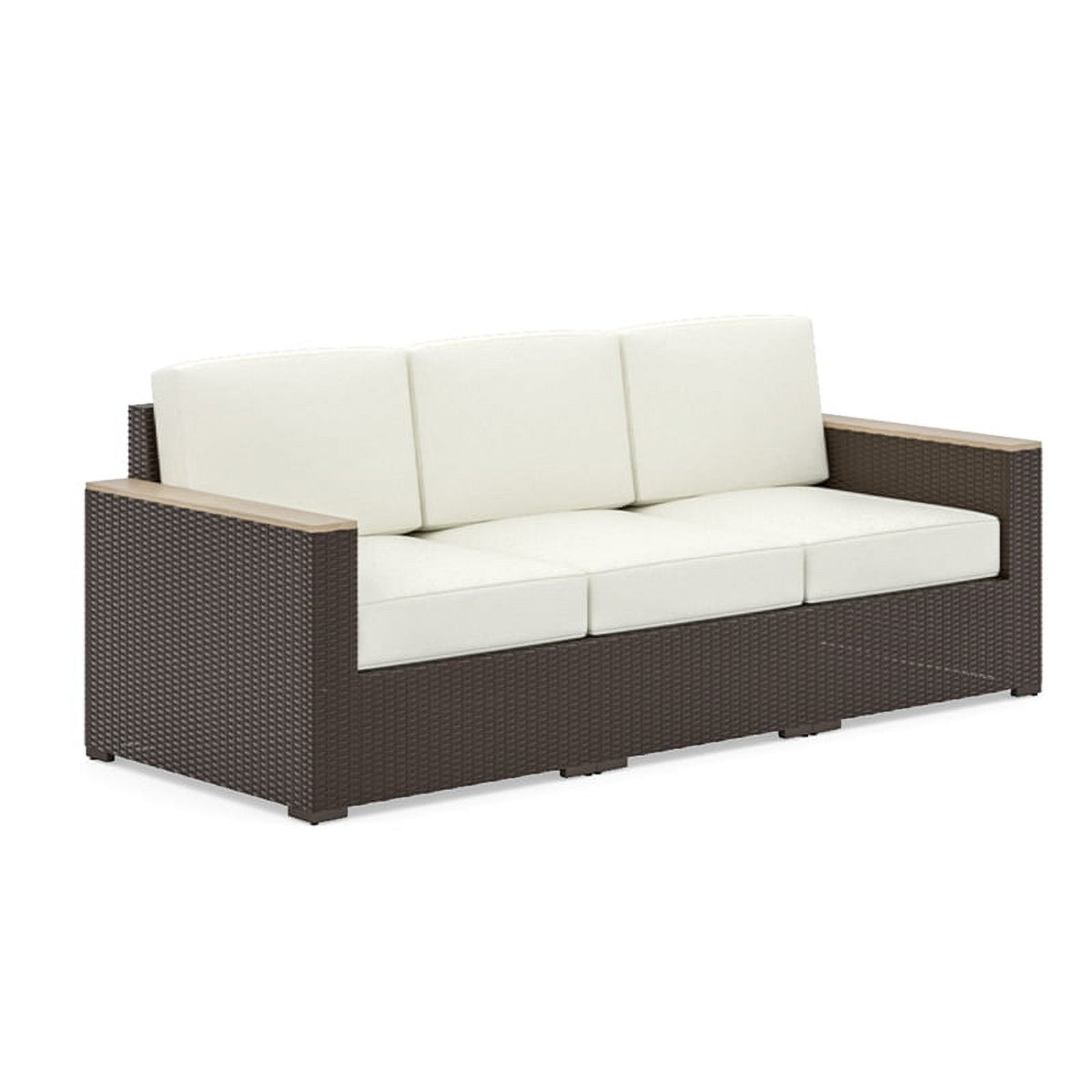 Palm Springs Outdoor Sofa with Arm Chair, Ottoman & Side Table - Brown N409373