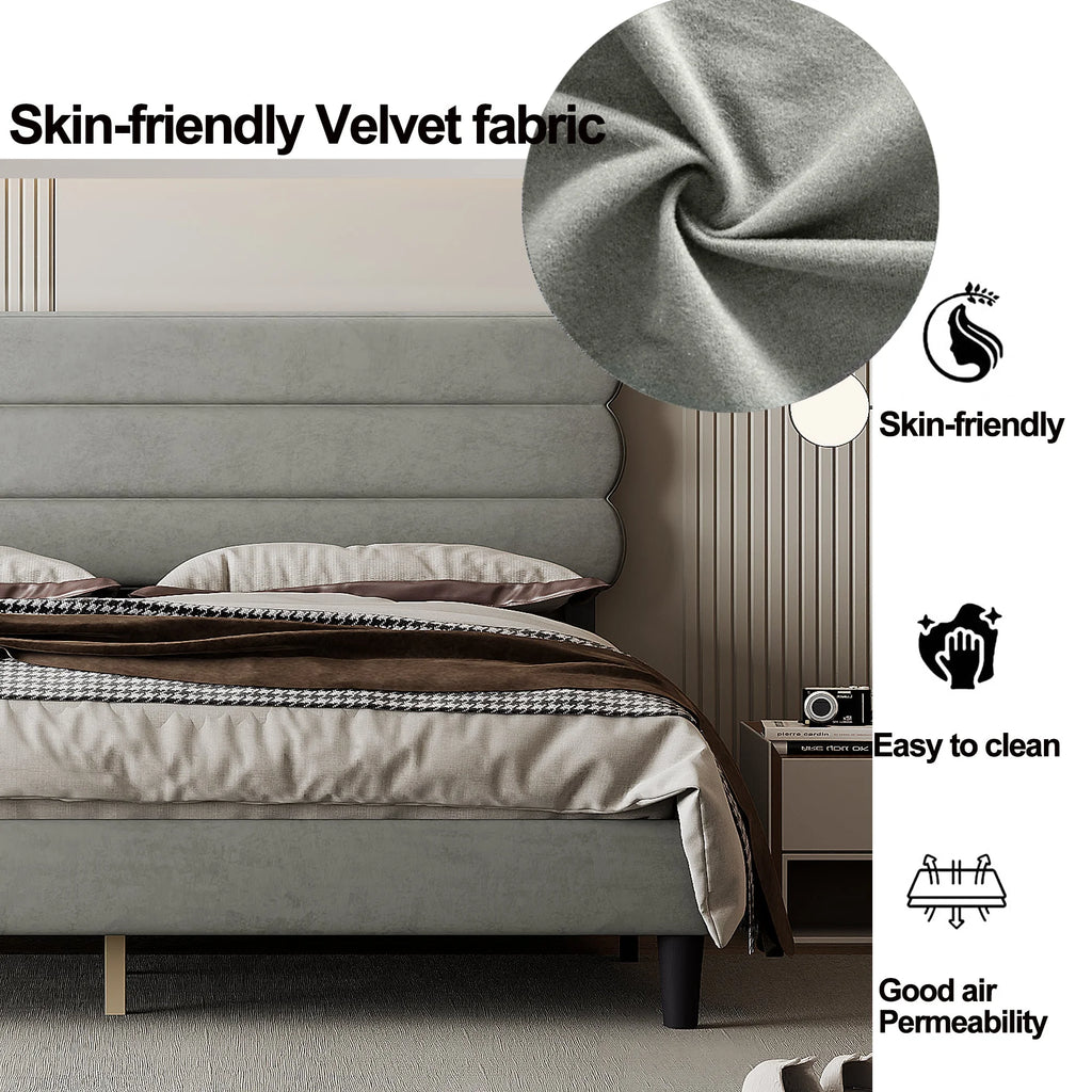 King Size Bed Frame Light Gray M3244