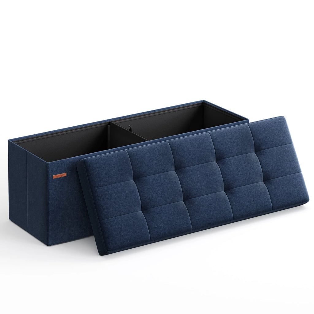 Navy Blue Storage Ottoman Bench M975