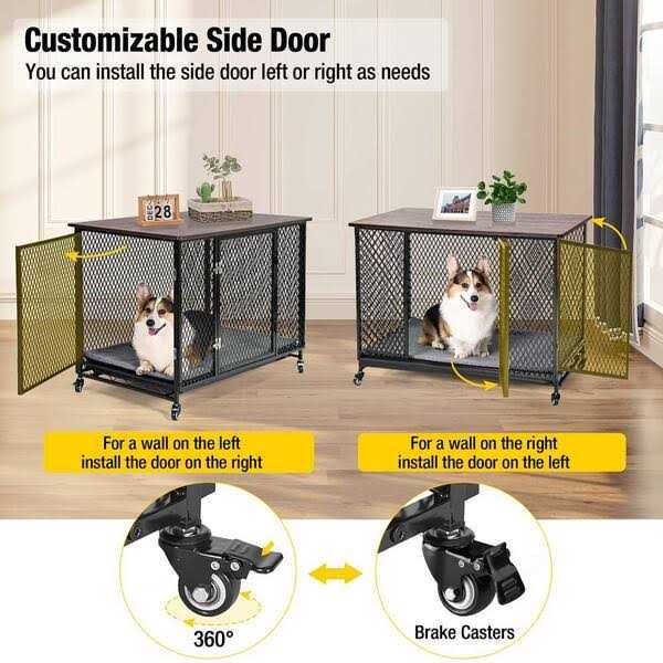 Dog Crate Furniture Side End Table with Tray P324