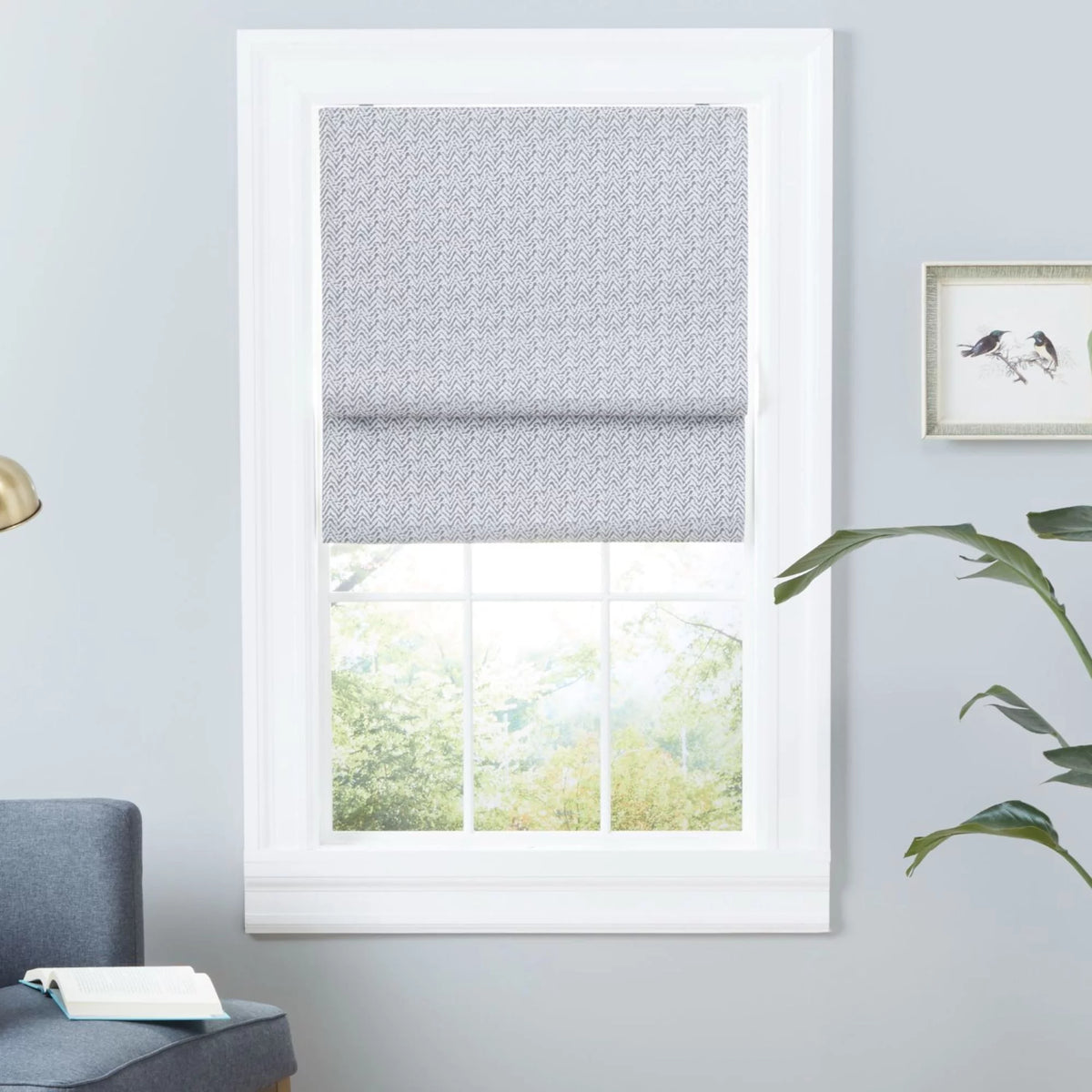 Dark Grey 34"x64" Blackout Roman Shade W32586