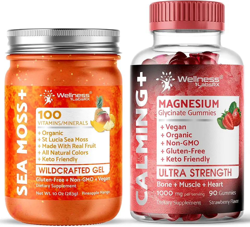 Pineapple Mango Sea Moss Gel and Magnesium Glycinate Gummies H205420