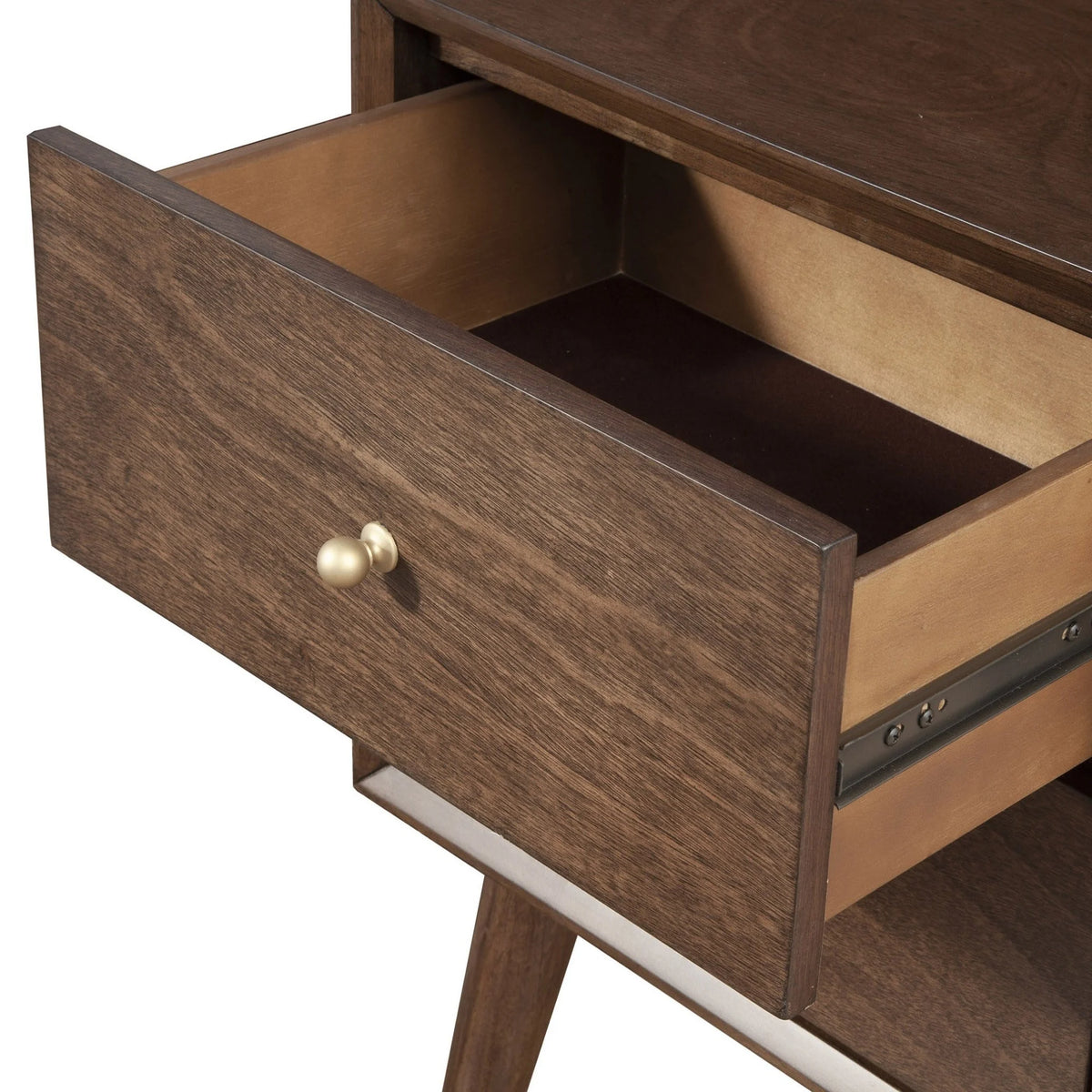 Dark Brown Wood 2 Drawer Nightstand Z7385