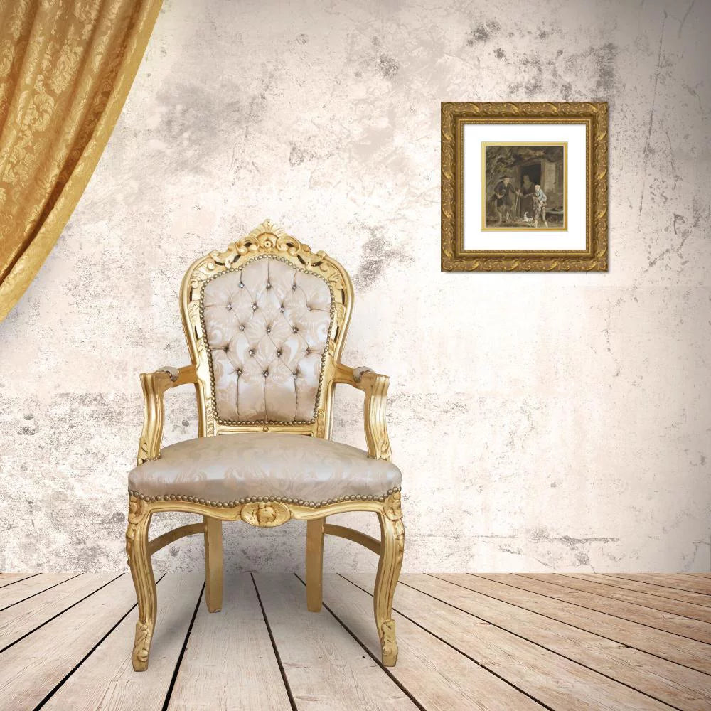 12x12 Gold Ornate Wood Frame and Double Matted Museum Art Print L585457