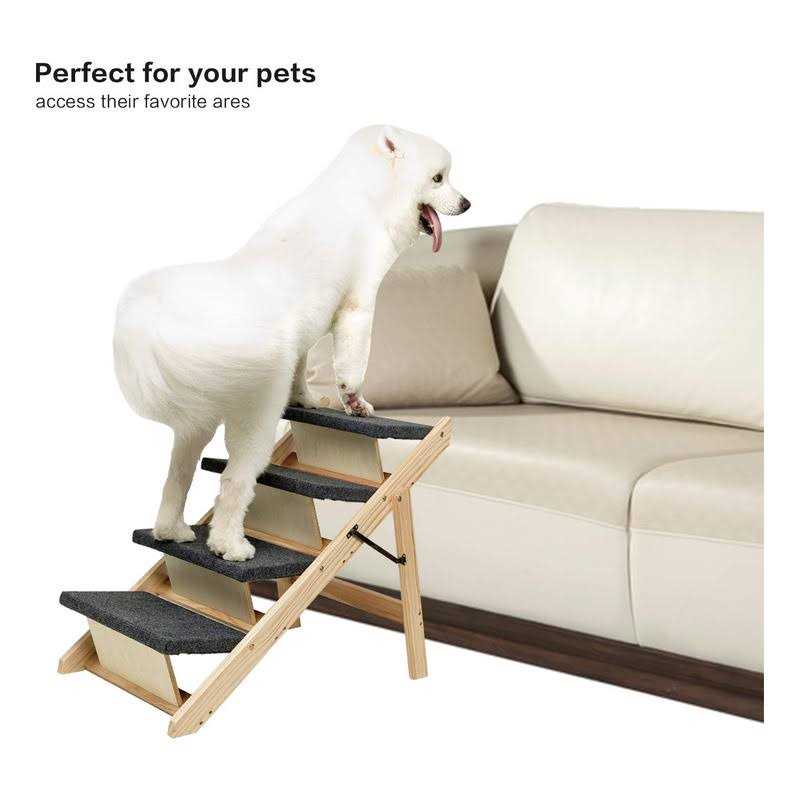 Foldable 4 Levels Wooden Pet Stairs & Ramp D8977