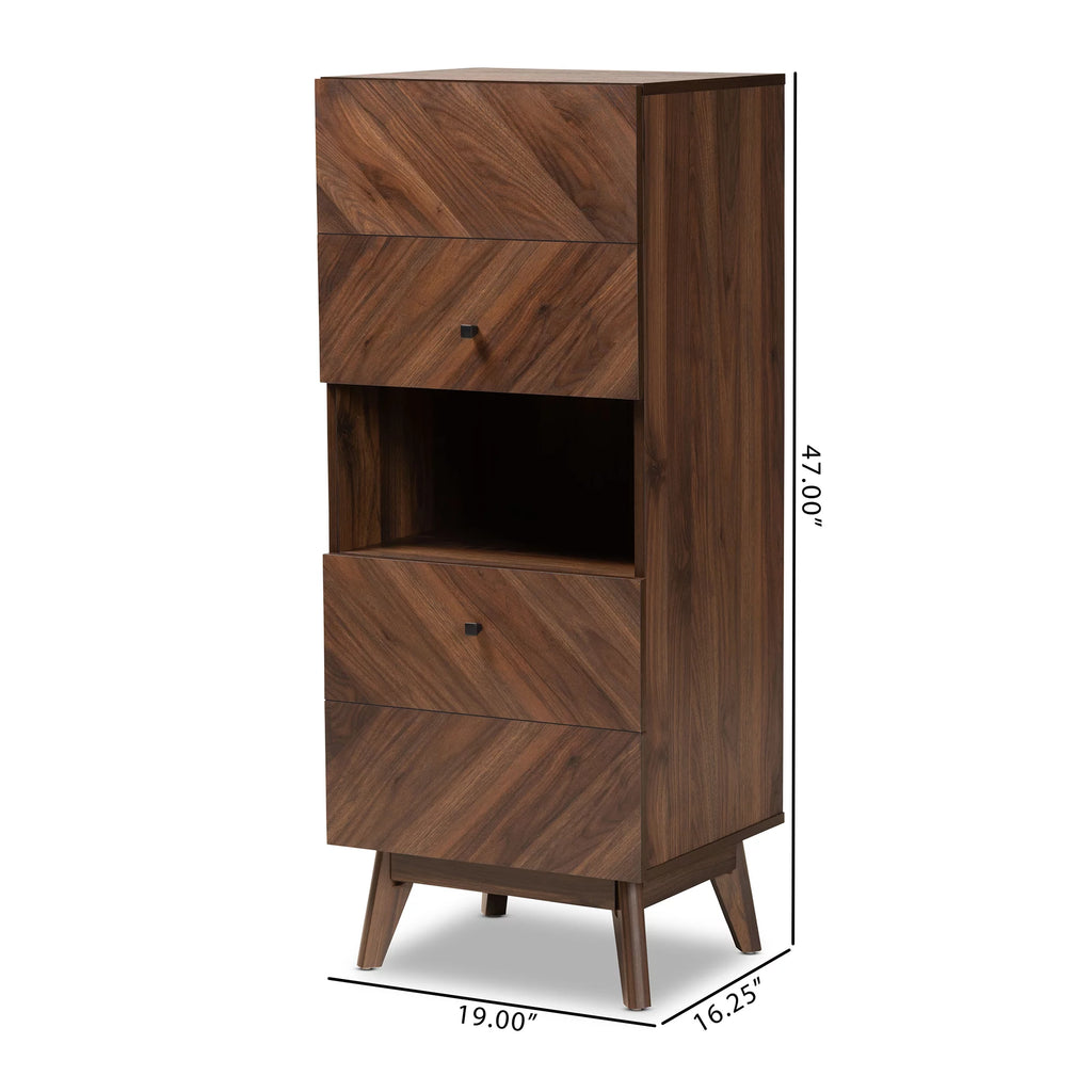 Walnut Brown Wood Storage Cabinet T867797