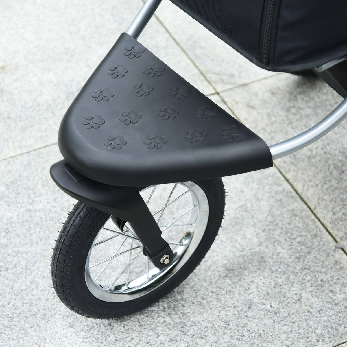 Grey Folding Pet Stroller with Adjustable Canopy K379