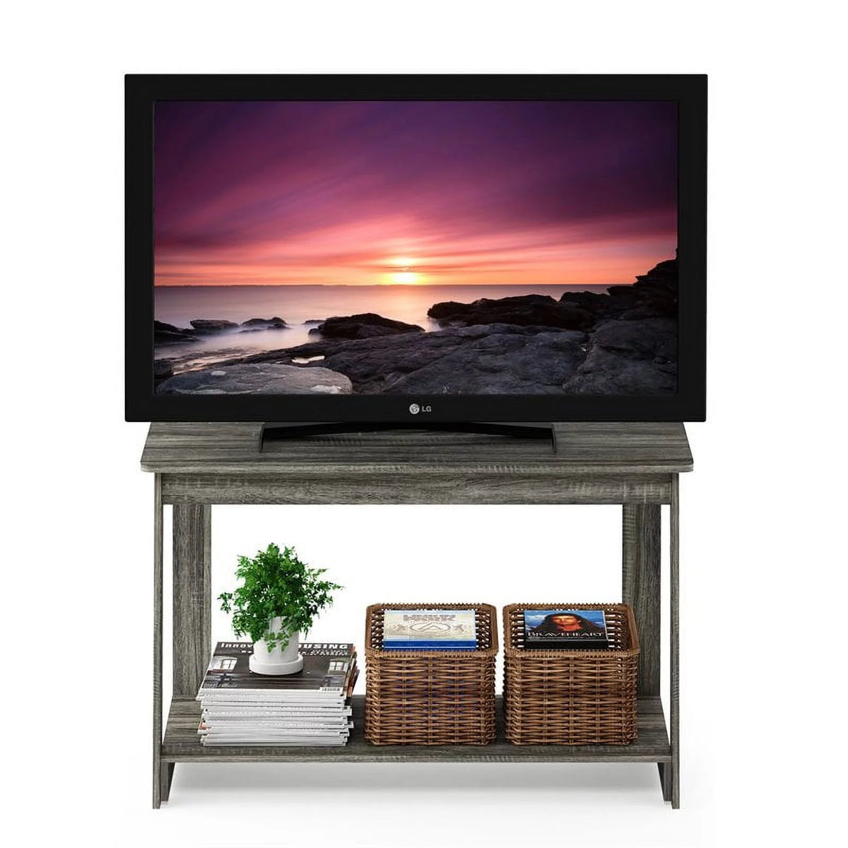 French Oak Grey TV Stand W7780