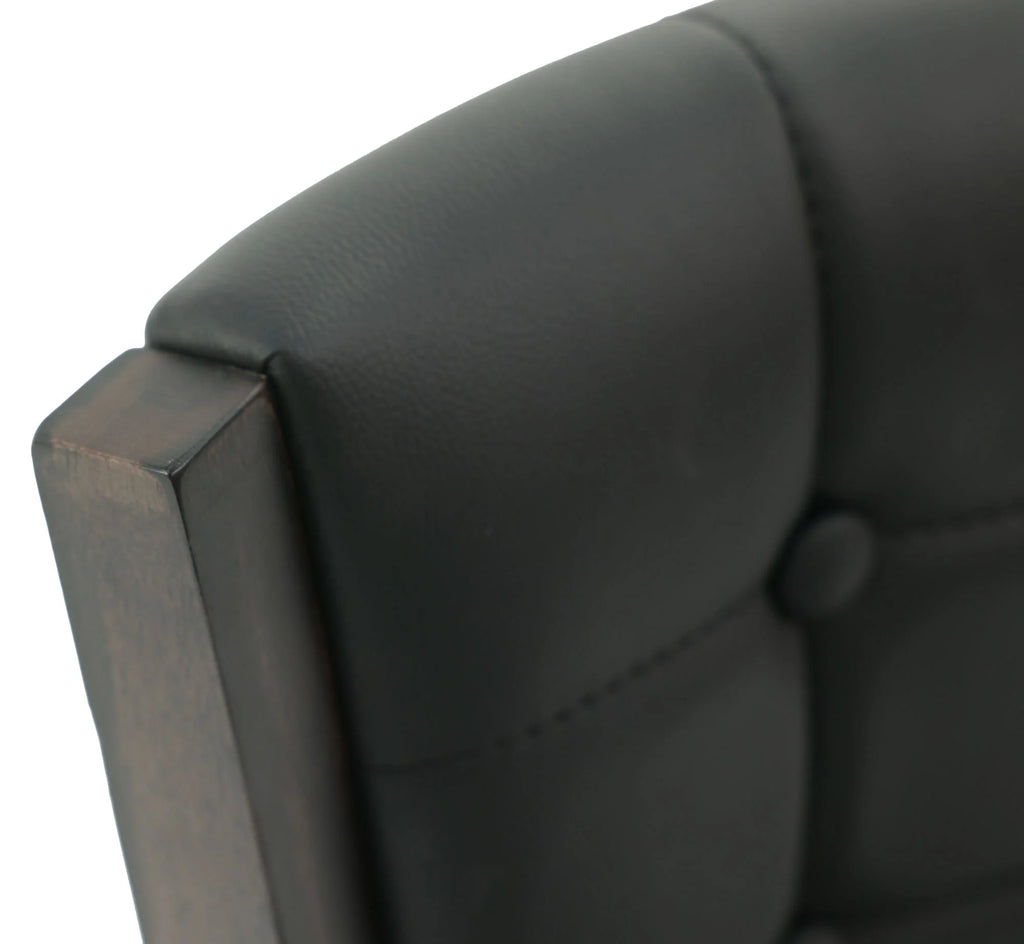 Black Faux Leather Swivel Counter Chair Set of 2 F491