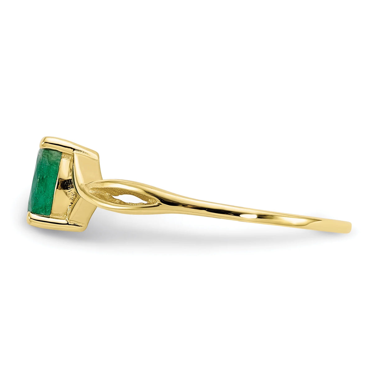 10 Karat Yellow Gold Genuine Emerald Ring N981