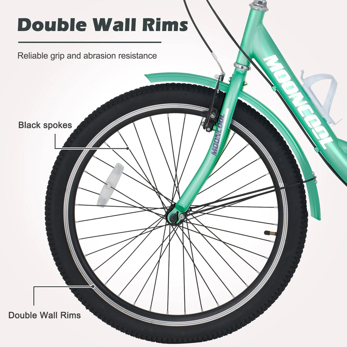 Adult Tricycles Single Speed 24 inch Three Wheel Bike Cruiser Trike with Low-Step Through Frame Large Basket Z668678