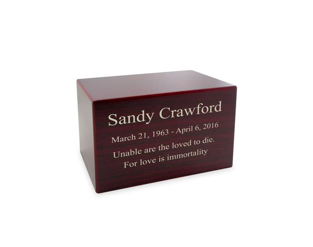 Cherry Finish MDF Wood Cremation Urn Z1773