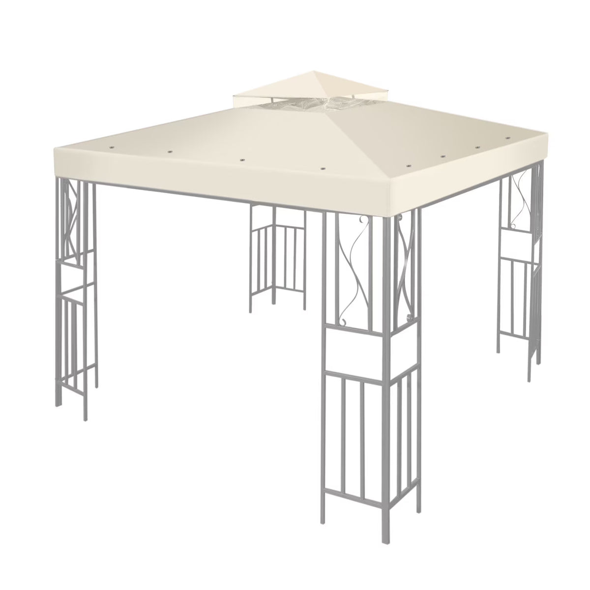 Ivory 8 x 8 Feet Gazebo Canopy Top Replacement Cover with Plain Edge Polyester B421233