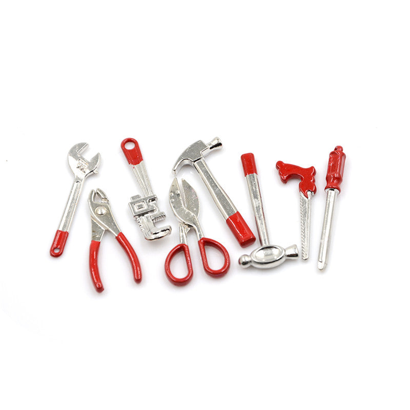 8pcs 1:12 Scale Miniature Metal Hand Tools Set I5866